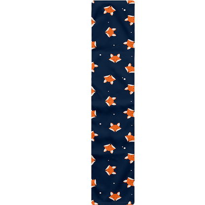Orange Fox Pattern Print Table Runner