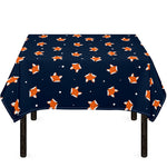 Orange Fox Pattern Print Tablecloth