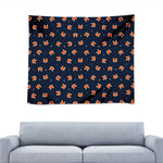Orange Fox Pattern Print Tapestry