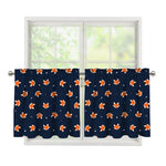 Orange Fox Pattern Print Tier Curtains