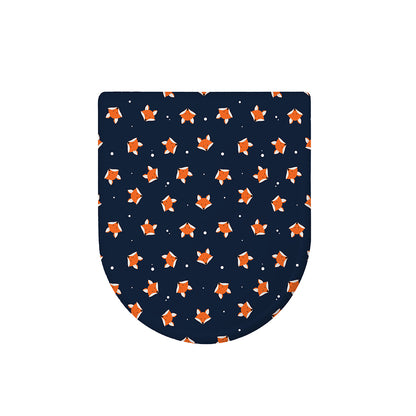 Orange Fox Pattern Print Toilet Lid Cover