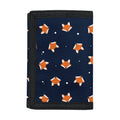 Orange Fox Pattern Print Trifold Wallet