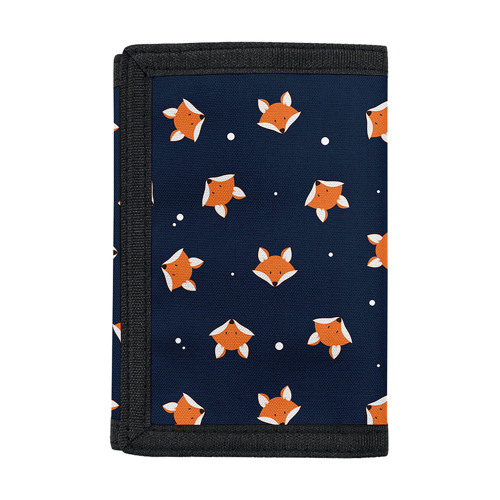 Orange Fox Pattern Print Trifold Wallet