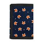 Orange Fox Pattern Print Trifold Wallet