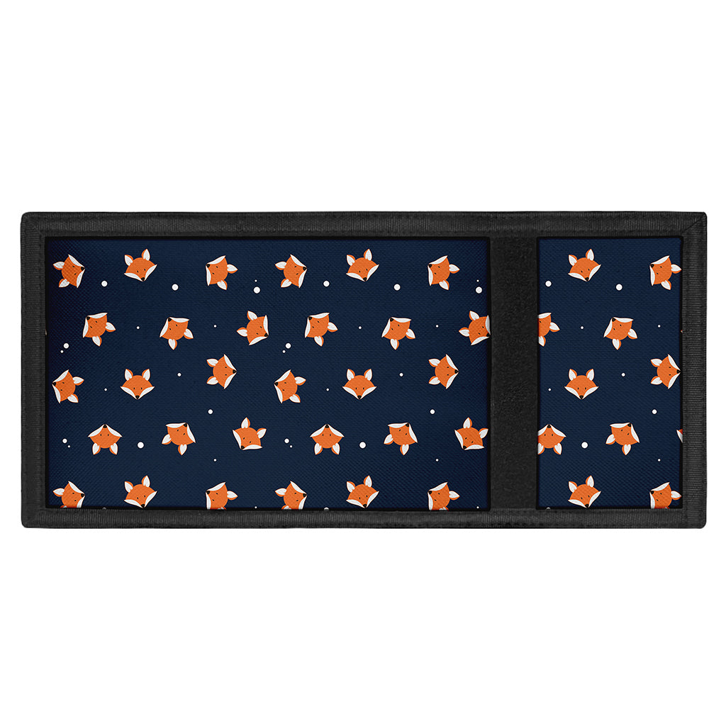 Orange Fox Pattern Print Trifold Wallet