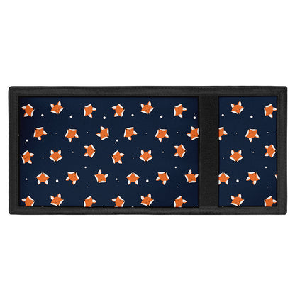 Orange Fox Pattern Print Trifold Wallet