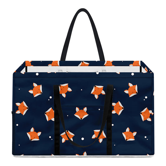 Orange Fox Pattern Print Utility Tote Bag