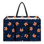 Orange Fox Pattern Print Utility Tote Bag
