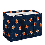 Orange Fox Pattern Print Utility Tote Bag