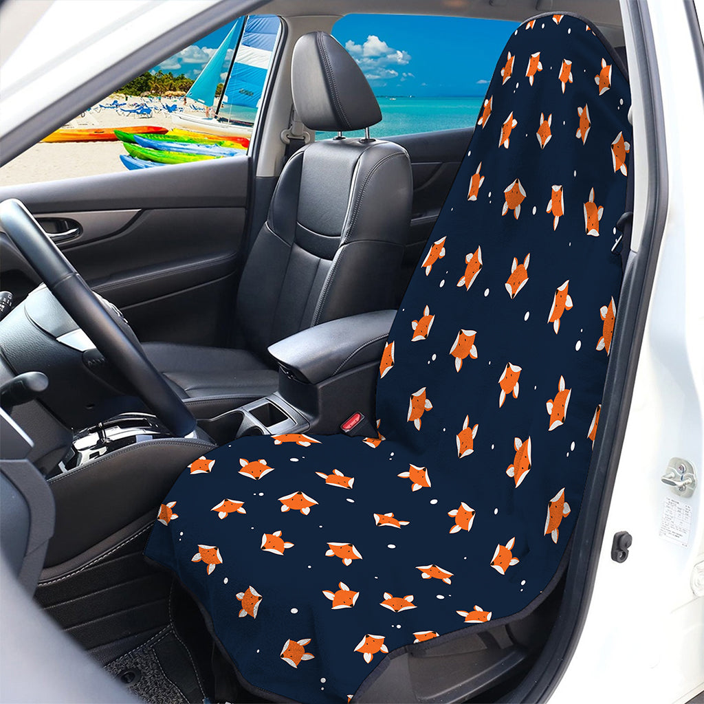 Orange Fox Pattern Print Waterproof Car Seat Cover