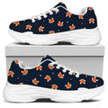 Orange Fox Pattern Print White Chunky Shoes