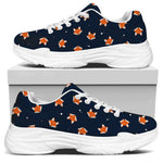 Orange Fox Pattern Print White Chunky Shoes