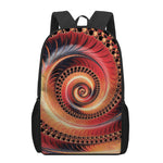 Orange Fractal Print 17 Inch Backpack