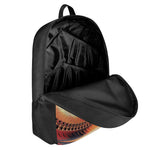 Orange Fractal Print 17 Inch Backpack