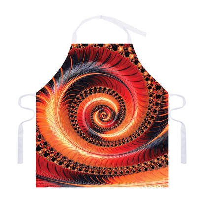 Orange Fractal Print Adjustable Apron