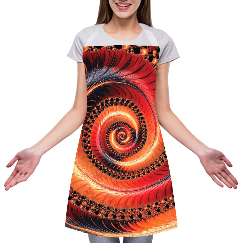 Orange Fractal Print Adjustable Apron
