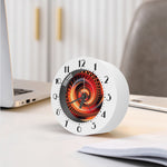 Orange Fractal Print Alarm Clock