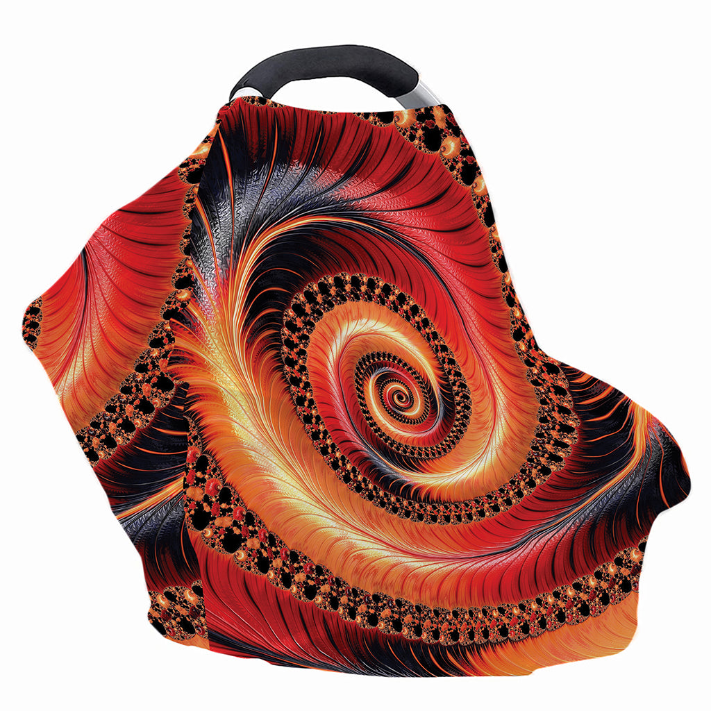 Orange Fractal Print Baby Seat Cover