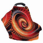 Orange Fractal Print Baby Seat Cover