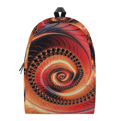 Orange Fractal Print Backpack