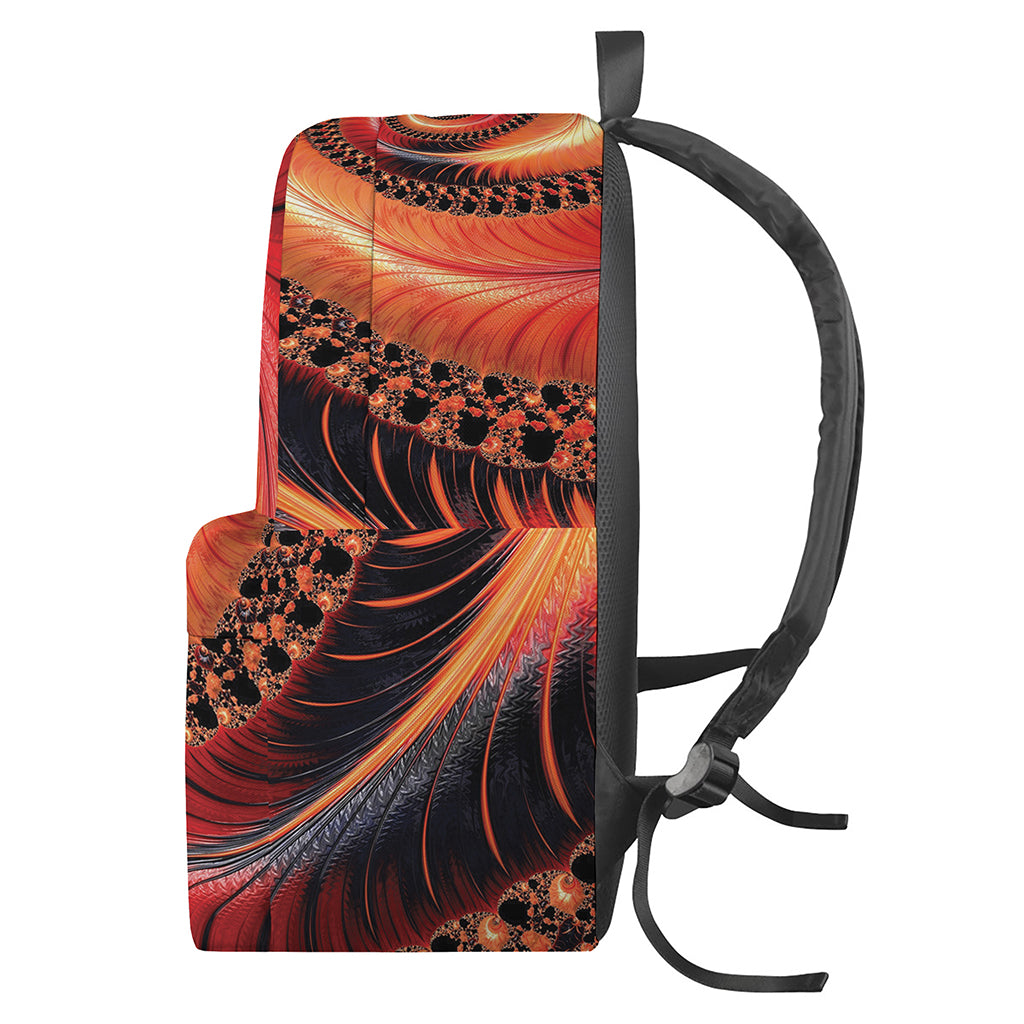 Orange Fractal Print Backpack