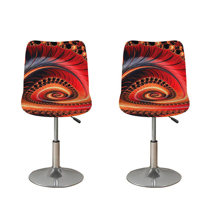 Orange Fractal Print Bar Stool Covers
