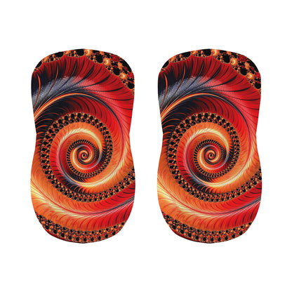 Orange Fractal Print Bar Stool Covers