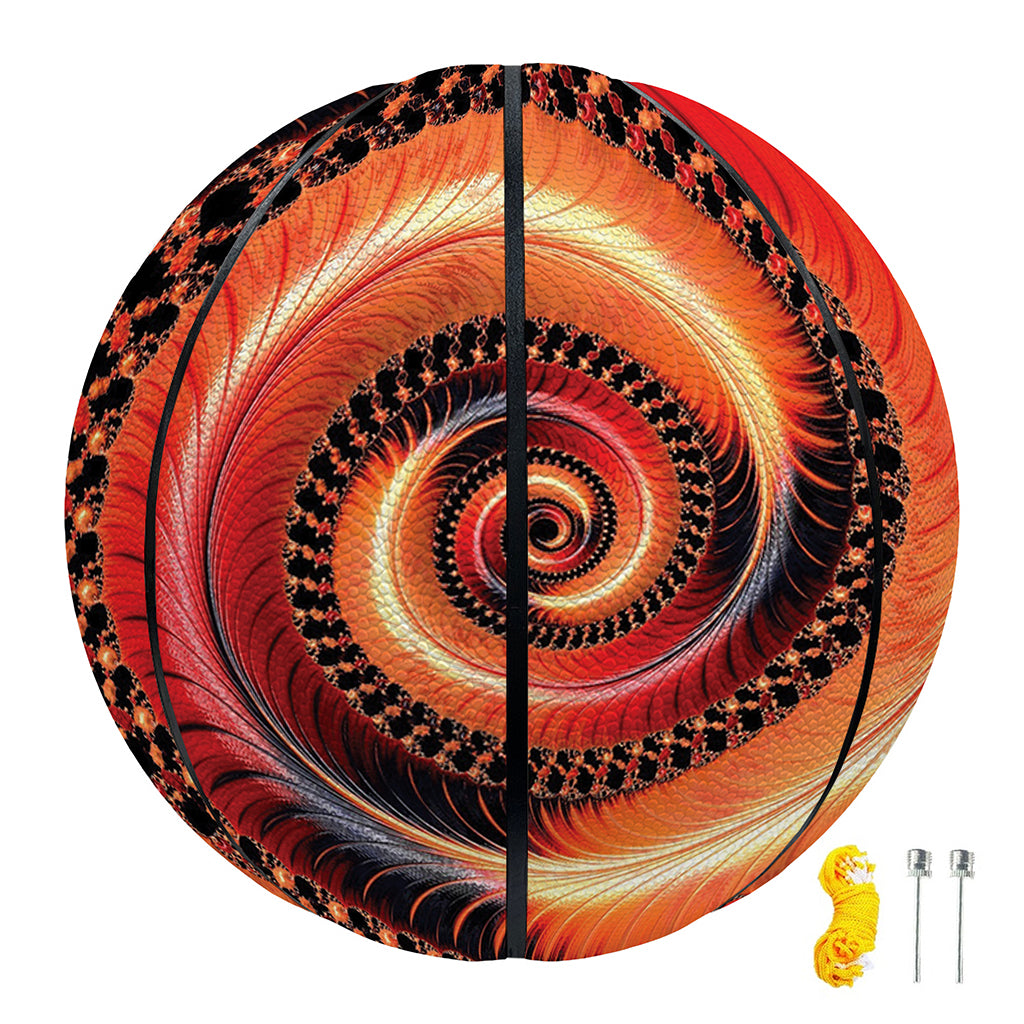 Orange Fractal Print Basketball
