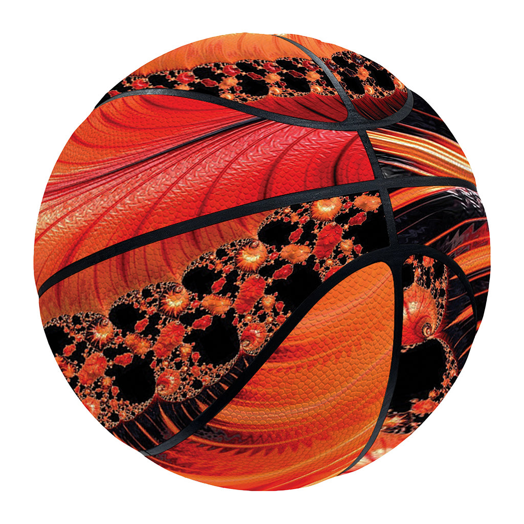 Orange Fractal Print Basketball