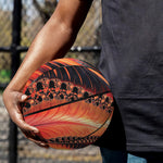 Orange Fractal Print Basketball