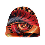 Orange Fractal Print Beanie