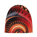 Orange Fractal Print Beanie
