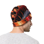 Orange Fractal Print Beanie