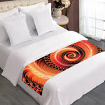 Orange Fractal Print Bed Runner
