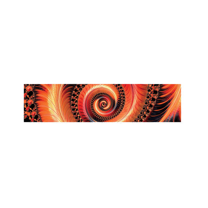 Orange Fractal Print Bed Runner
