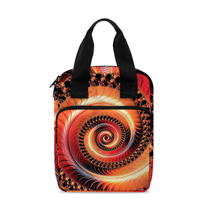 Orange Fractal Print Bible Tote Bag