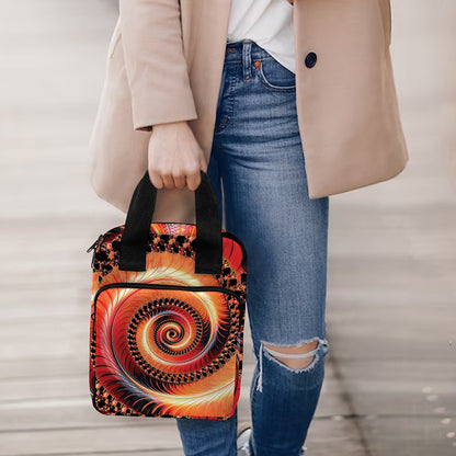 Orange Fractal Print Bible Tote Bag