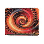 Orange Fractal Print Bifold Wallet