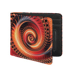 Orange Fractal Print Bifold Wallet