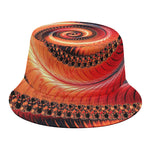 Orange Fractal Print Bucket Hat