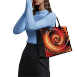 Orange Fractal Print Canvas Tote Bag