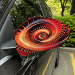 Orange Fractal Print Car Side Mirror Covers