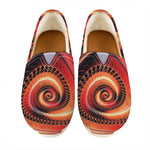 Orange Fractal Print Casual Shoes