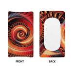 Orange Fractal Print Changing Pad Cover