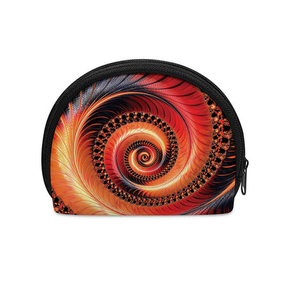 Orange Fractal Print Coin Purse