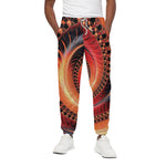 Orange Fractal Print Cotton Pants