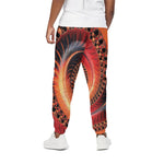 Orange Fractal Print Cotton Pants