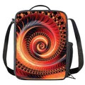 Orange Fractal Print Crossbody Lunch Bag