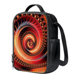 Orange Fractal Print Crossbody Lunch Bag