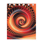 Orange Fractal Print Curtain